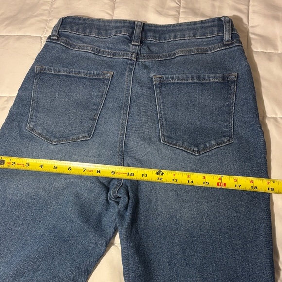 Sincerely Jules High Waisted Straight Wide Leg Frayed Hem Jeans - Picture 10 of 11